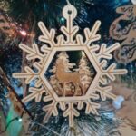 Laser Cut Wooden Deer Snowflakes Christmas Tree Toys Free Vector