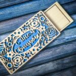 Laser Cut Gift Box for Money Free Vector