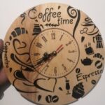 Laser Cut  Coffee Time Wall Clock Template Free Vector