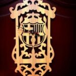 Laser Cut FC Barcelona Wall Clock Template Free Vector