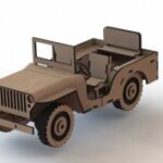Jeep 3D Wooden Puzzle Laser Cut Free Vector
