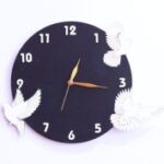 Laser Cut Flying Birds Wall Clock Room Decor