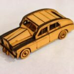 Laser Cut Vintage Wooden Car Toy 3D Puzzle