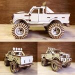 Monster Truck 3D Puzzle Laser Cut Free Vector