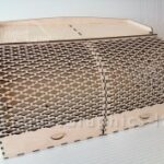 Laser Cut Wood Bread Box With Front Opening Doors Free Vector