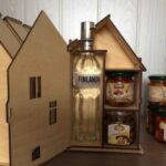 Laser Cut House Shaped Vodka Gift Box 4mm Plywood Free Vector