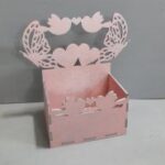 Laser Cut Box with Butterflies and Hearts Free Vector