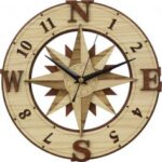 Laser Cut Compass Wall Clock Free Vector