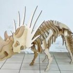 Laser Cut Triceratops 3D Puzzle 6mm Free Vector