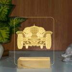 Laser Cut Royal Classic Car 3D Illusion Night Lamp Free Vector