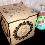 Laser Cut Wooden Gift Box With Lid For Christmas Wedding Free Vector
