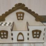 Laser Cut House Shaped Desk Organizer