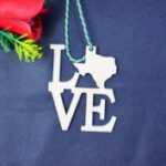 Laser Cut Love Texas Christmas Ornament Free Vector