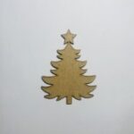 Laser Cut Unfinished Wood Christmas Tree Cutout Craft Free Vector