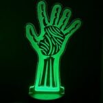 Laser Cut Zombie Hand Halloween Night Light Acrylic Lamp SVG File