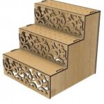Laser Cut 3-Tier Cupcake Stand Wedding Birthday Dessert Cupcake Pedestal Display 4mm Free Vector