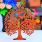 Laser Cut Wooden Heart Tree 4mm Free Vector