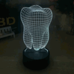 Laser Cut Tooth Shape 3D Illusion Led Lamp Nightlight Free Vector