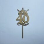 Laser Cut 40th Cake Topper Free Vector
