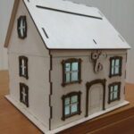 Laser Cut House Piggy Bank Free Vector