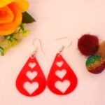 Laser Cut Dangle Heart Earrings DXF File
