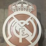 Laser Cut Real Madrid Logo Wooden Sports Logo Free Vector