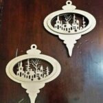 Laser Cut Christmas Town Ornament SVG File