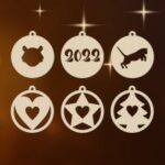 Laser Cut Christmas Balls Christmas New Year Decorations Free Vector