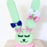 Laser Cut Cute Bunny Scrunchie Holder Hair Tie Rubber Band Stand Free Vector
