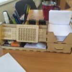 Laser Cut Multi-function Desk Stationery Organizer Free Vector