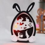 Laser Cut Easter Bunny Lamp Layered 3mm Free Vector