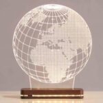 Laser Cut Globe 3D Illusion Night Lamp Free Vector