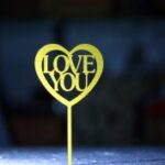 Laser Cut Love You Valentine Anniversary Cake Topper Free Vector