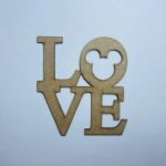 Laser Cut Love Mickey Mouse Wood Cutout Shape Free Vector