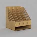 Laser Cut Desk Document File Organizer Vertical Folder Rack DXF File
