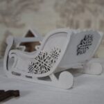 Laser Cut Christmas Sleigh Decoration Free Vector