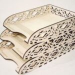 Laser Cut Stackable Office Letter Organizer Desk Tray Free Vector