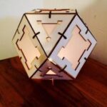 Laser Cut Wooden Cuboctahedron Lamp Free Vector