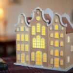 Laser Cut House Shape Lamp Free Vector