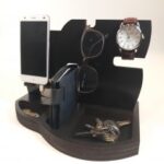 Laser Cut Docking Station Wooden Men Organizer Template Free Vector