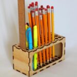 Pencil Holder Desktop Organizer Laser Cut Template DXF File