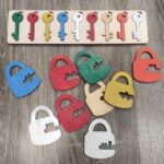 Laser Cut Lock And Key Toy Kids Learning Locks Free Vector