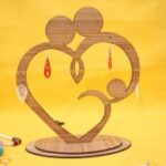 Laser Cut Family Heart Earring Stand 3mm Free Vector
