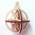 Laser Cut Christmas Ball Ornament 3D Decor Free Vector