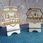 Laser Cut Soccer Phone Stand DWG File