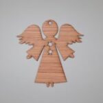 Laser Cut Wooden Angel Christmas Tree Decoration Free Vector