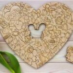 Laser Cut Love Heart Shape Puzzle Free Vector