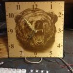 Laser Engraving Bear Clock Template Free Vector