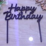 Laser Cut Cake Topper Happy Birthday Wooden Free Vector