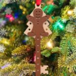 Laser Cut Gingerbread Man Christmas Tree Toy Free Vector